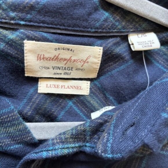 Weatherproof Vintage Luxe Flannel Long Sleeve Button Down Size Large - Picture 5 of 7